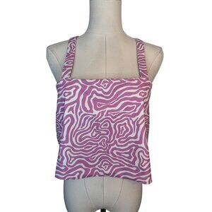 NWT Cotton On Curve SIZE 18Pink & White Zebra Print Crop Tank Top Athletic